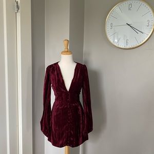 Wine-colored mini dress by Bardot, size 0.
